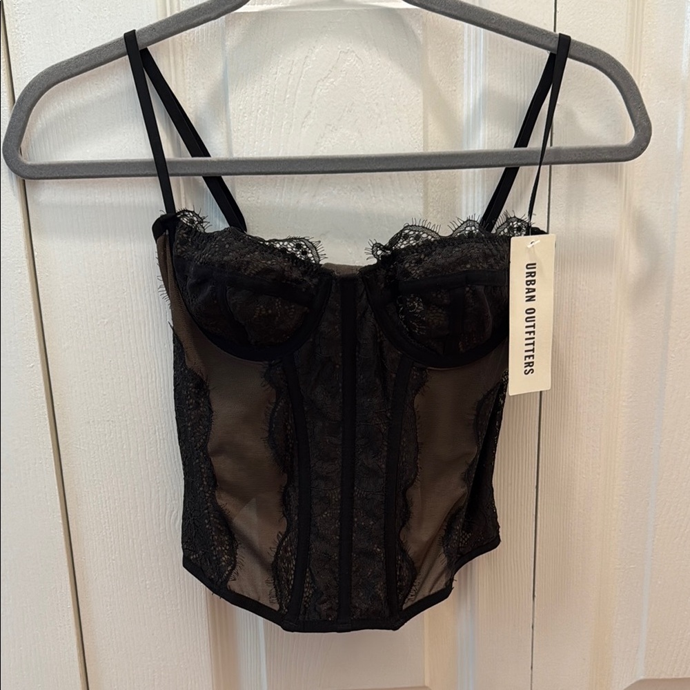 Urban Outfitters Black Lace Mesh Bra